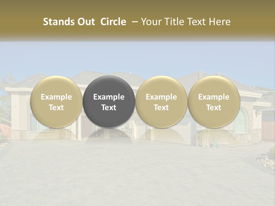 A Large House With A Driveway And Garage PowerPoint Template