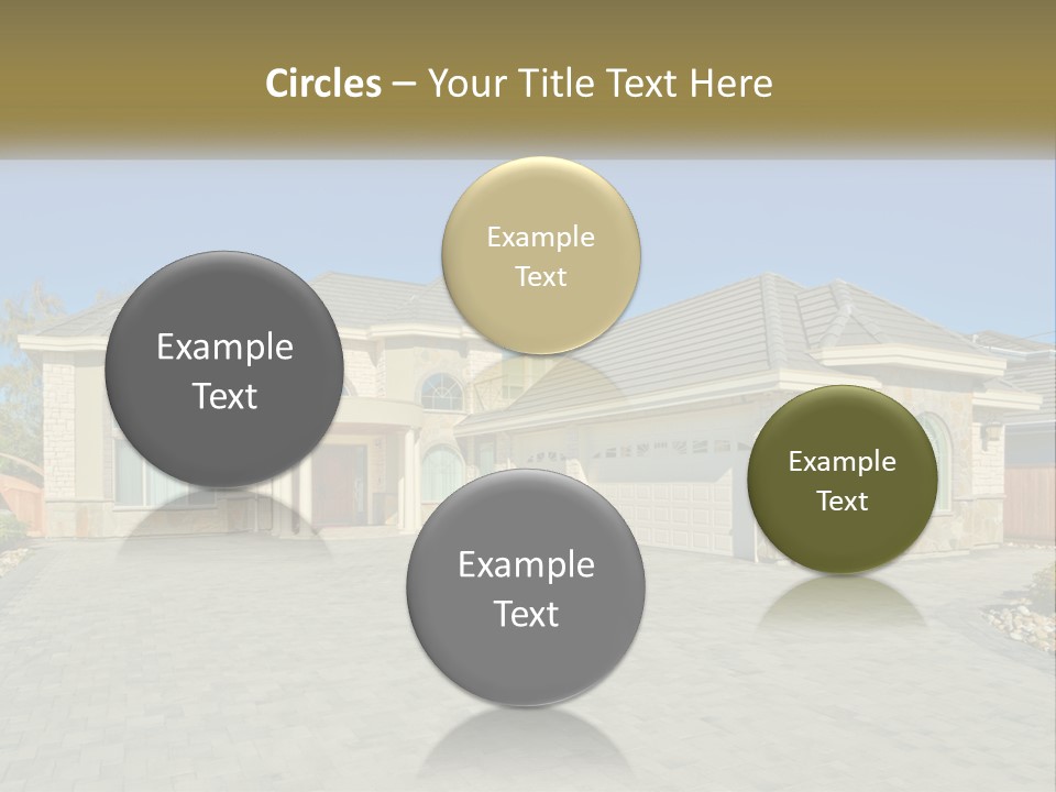 A Large House With A Driveway And Garage PowerPoint Template