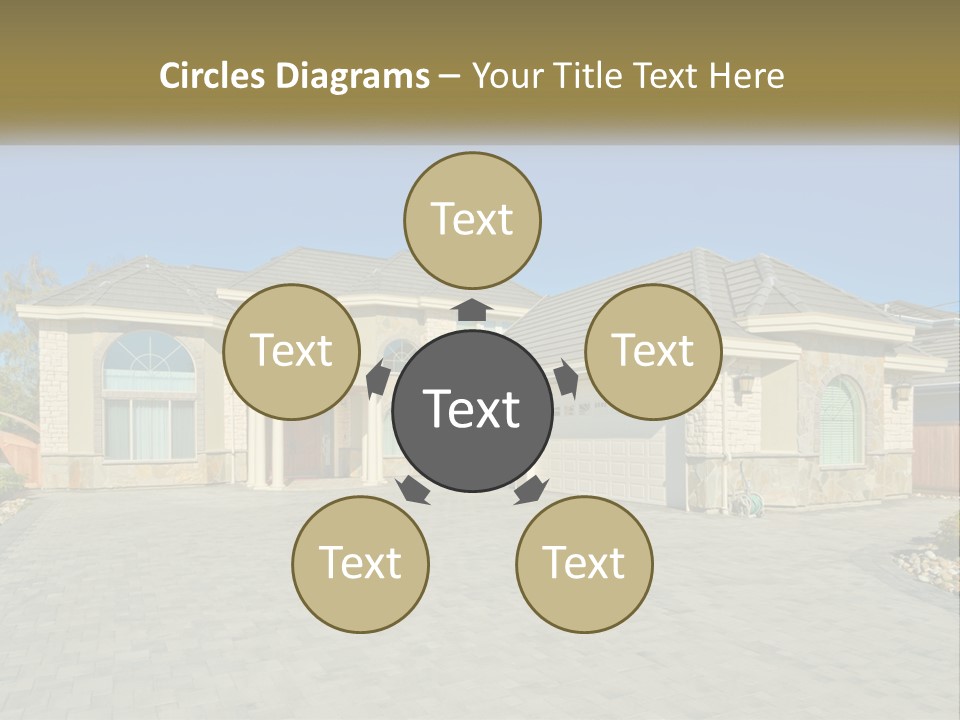A Large House With A Driveway And Garage PowerPoint Template