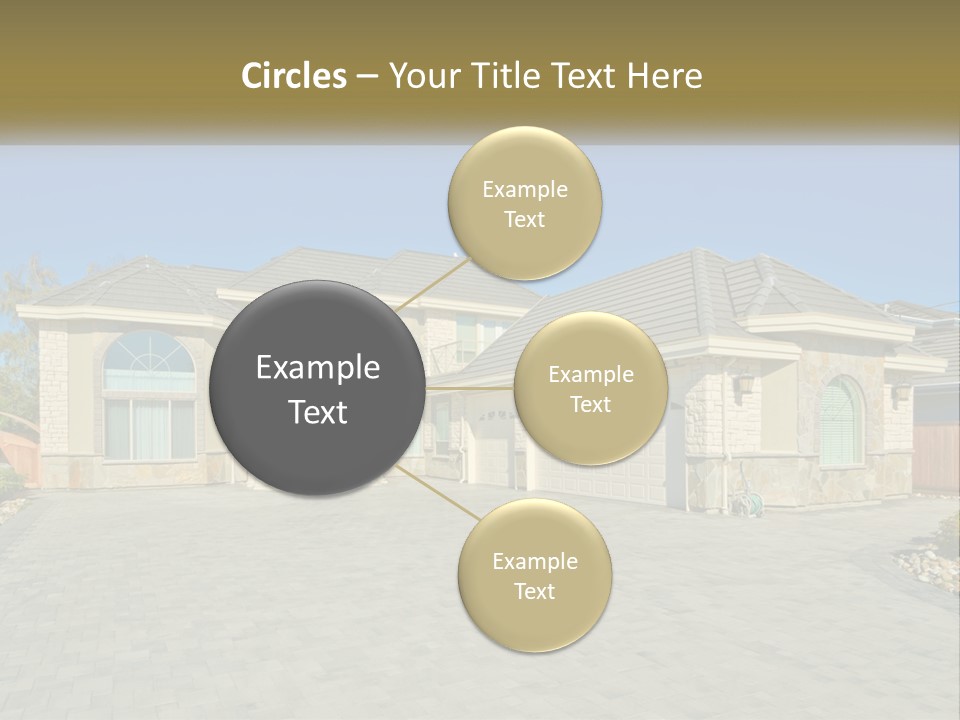 A Large House With A Driveway And Garage PowerPoint Template