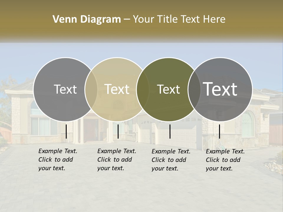 A Large House With A Driveway And Garage PowerPoint Template