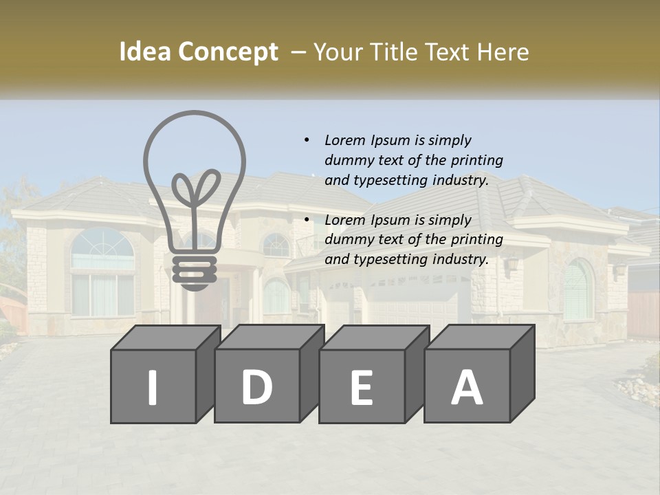 A Large House With A Driveway And Garage PowerPoint Template