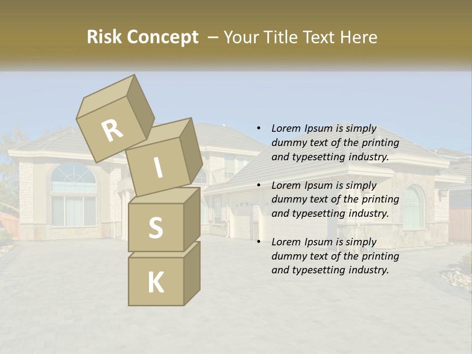 A Large House With A Driveway And Garage PowerPoint Template