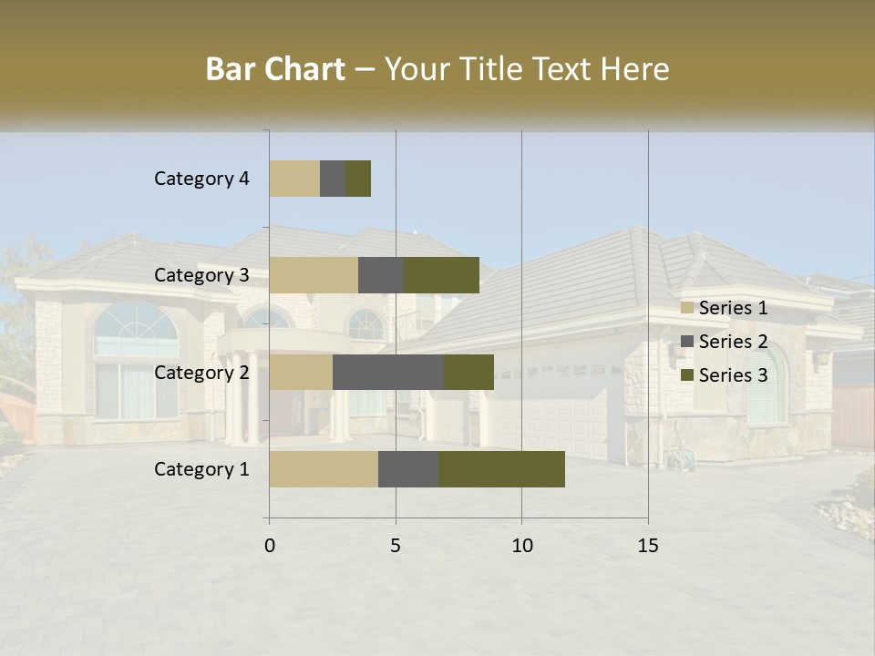 A Large House With A Driveway And Garage PowerPoint Template