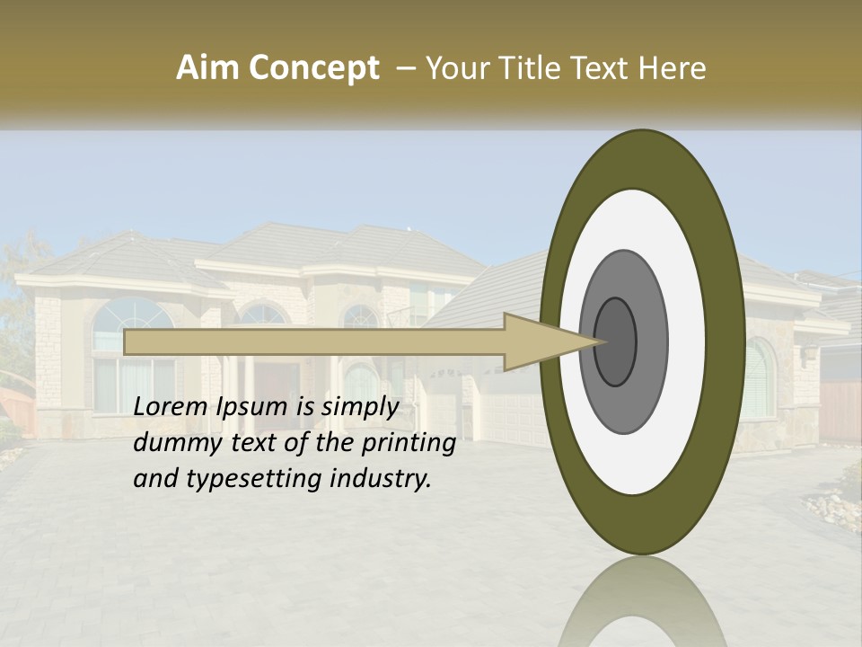 A Large House With A Driveway And Garage PowerPoint Template