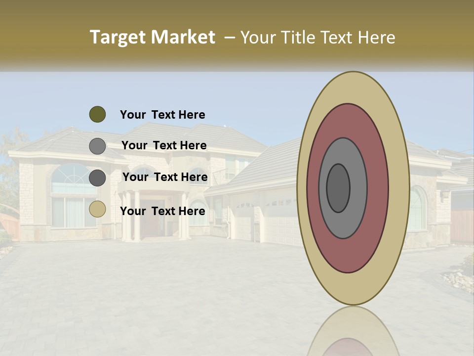 A Large House With A Driveway And Garage PowerPoint Template