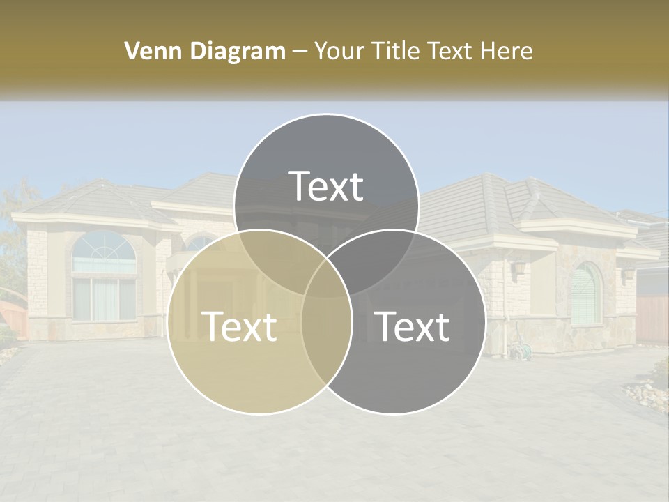 A Large House With A Driveway And Garage PowerPoint Template