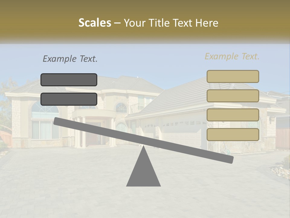 A Large House With A Driveway And Garage PowerPoint Template