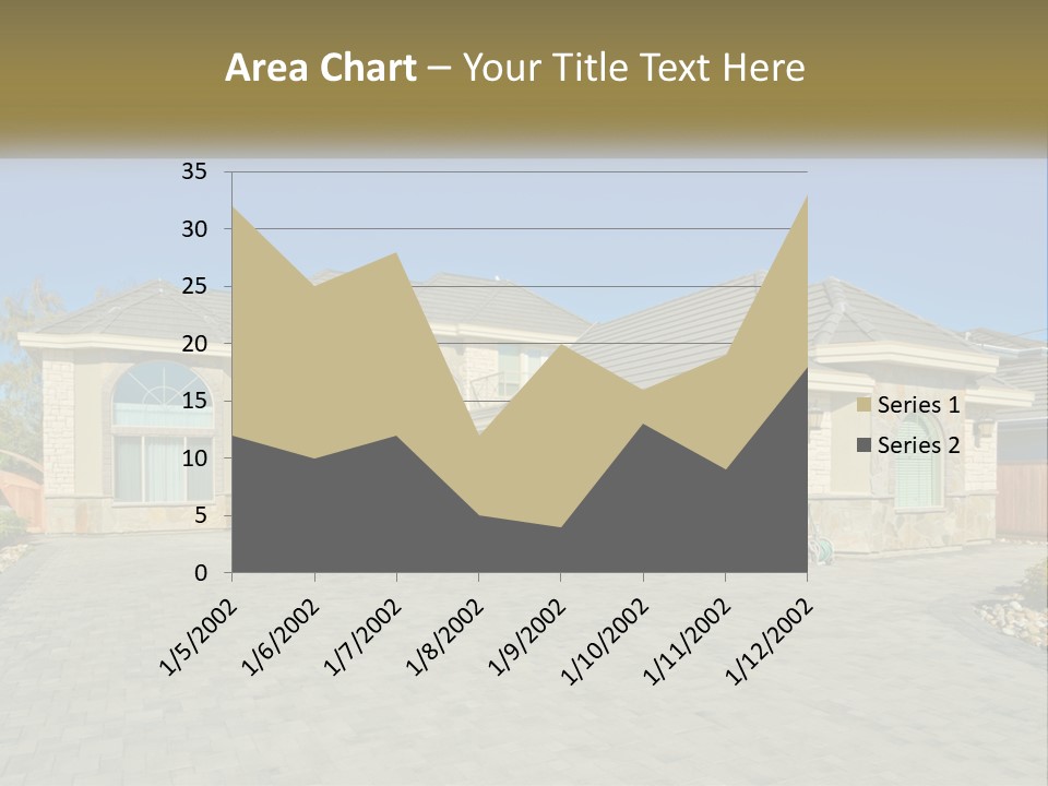 A Large House With A Driveway And Garage PowerPoint Template