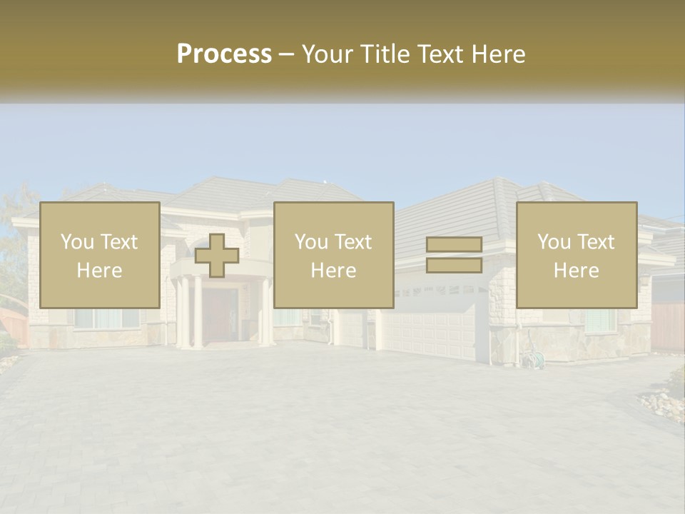 A Large House With A Driveway And Garage PowerPoint Template