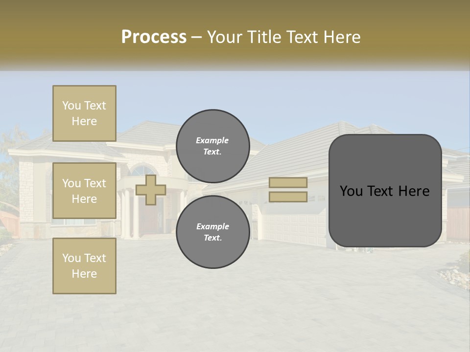 A Large House With A Driveway And Garage PowerPoint Template