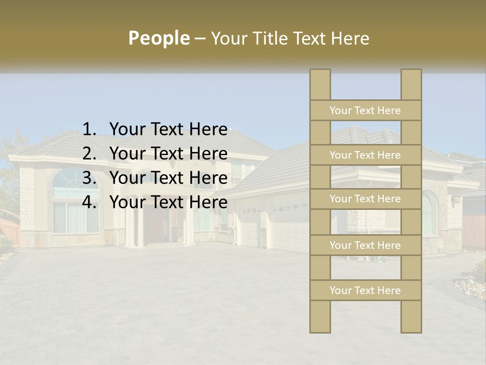 A Large House With A Driveway And Garage PowerPoint Template