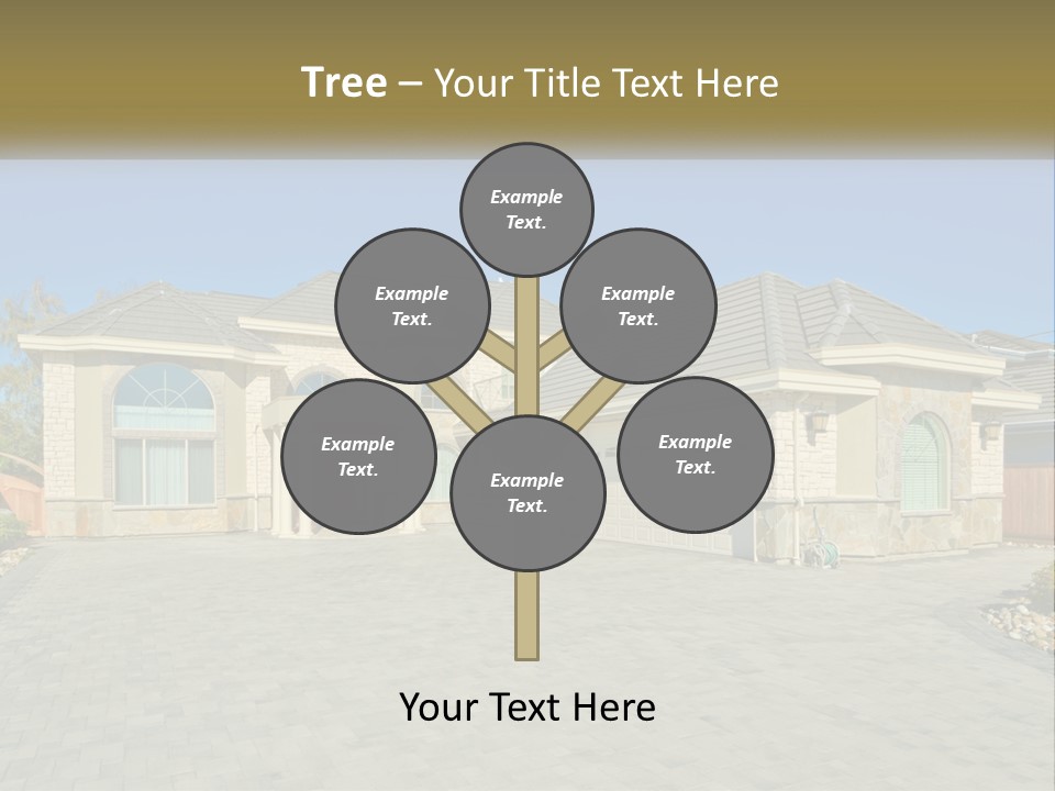 A Large House With A Driveway And Garage PowerPoint Template
