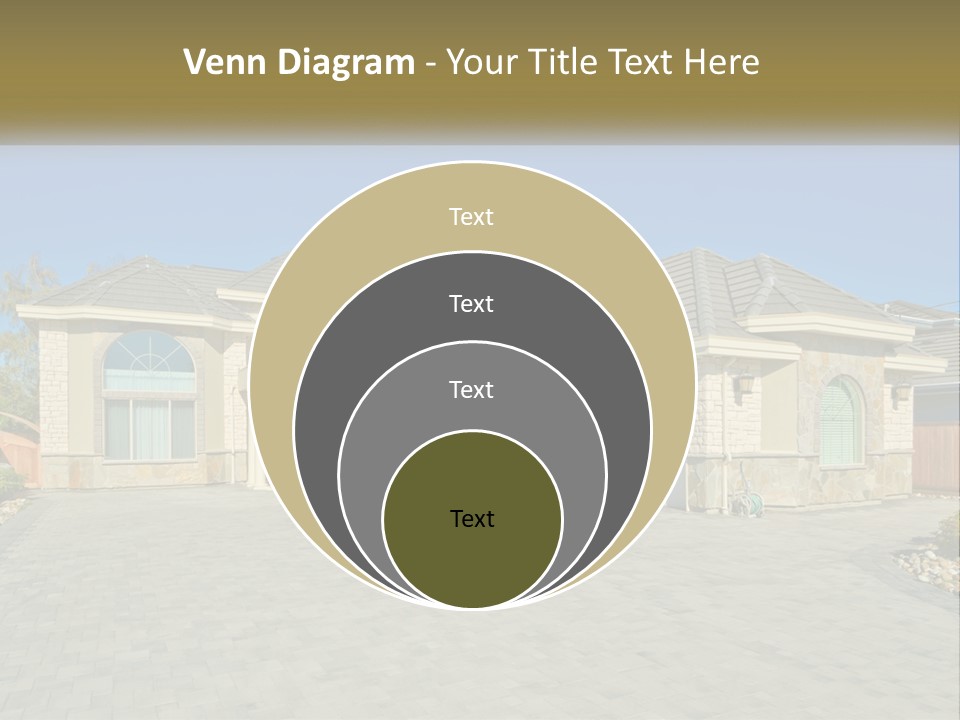 A Large House With A Driveway And Garage PowerPoint Template