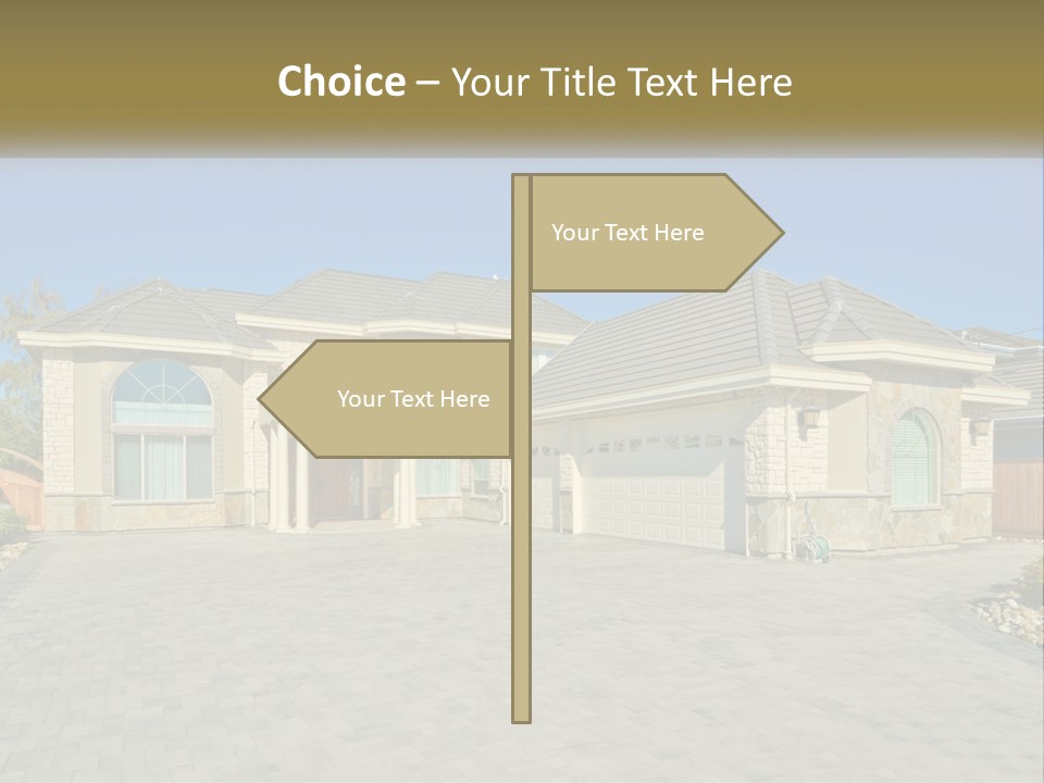 A Large House With A Driveway And Garage PowerPoint Template