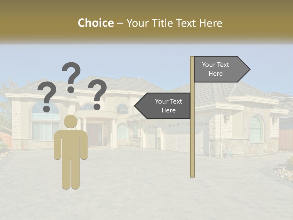 A Large House With A Driveway And Garage PowerPoint Template