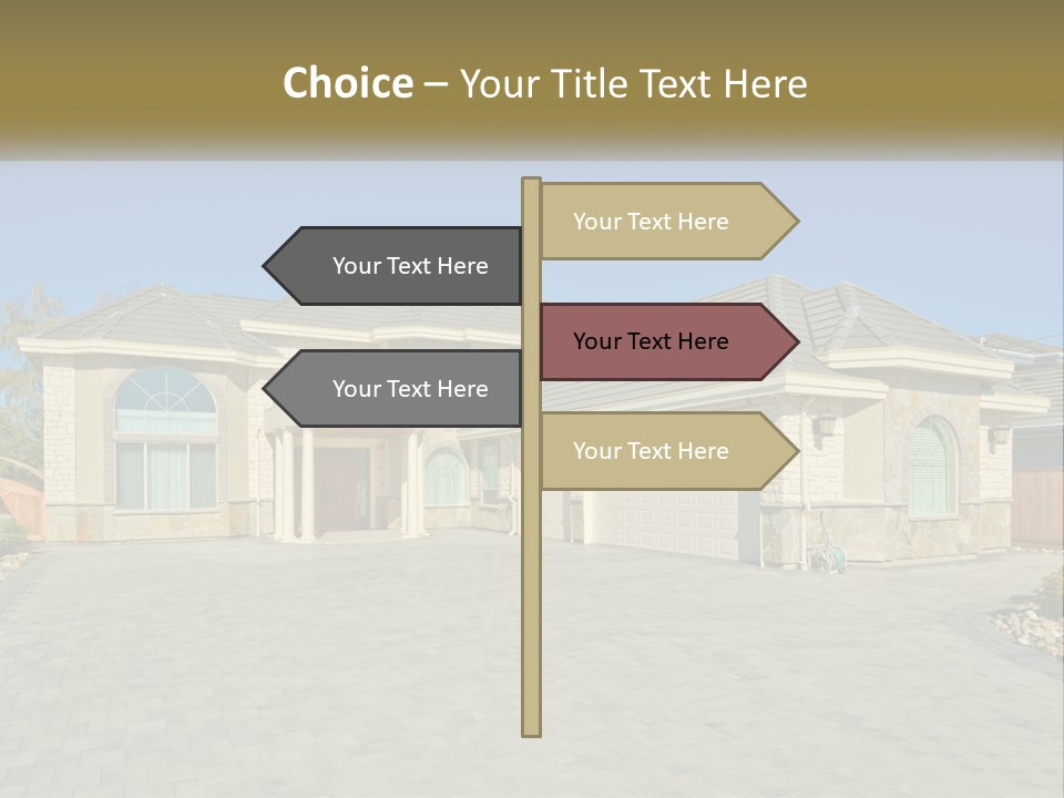 A Large House With A Driveway And Garage PowerPoint Template