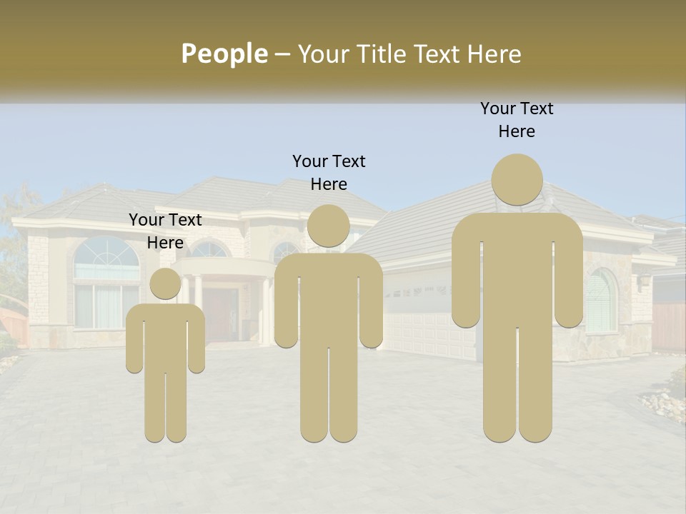 A Large House With A Driveway And Garage PowerPoint Template