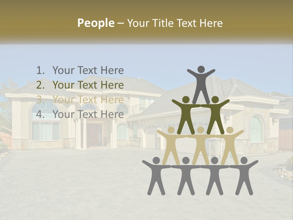 A Large House With A Driveway And Garage PowerPoint Template