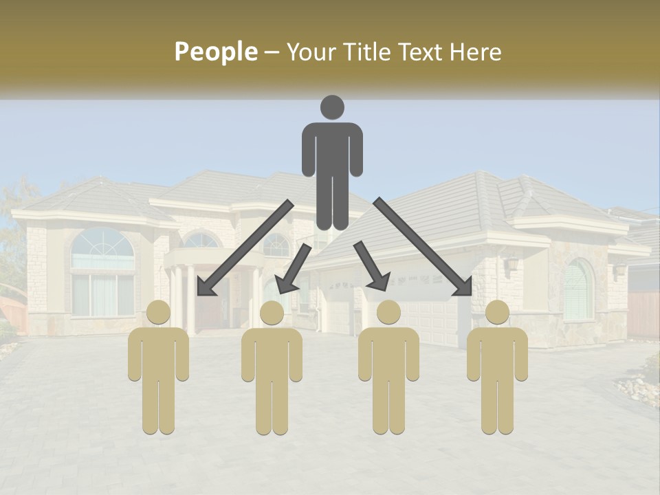 A Large House With A Driveway And Garage PowerPoint Template