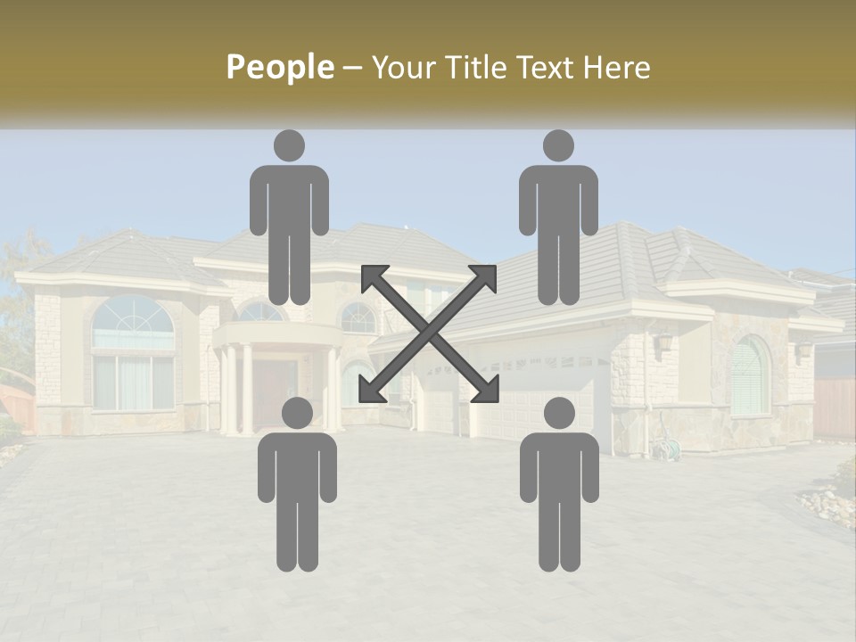 A Large House With A Driveway And Garage PowerPoint Template