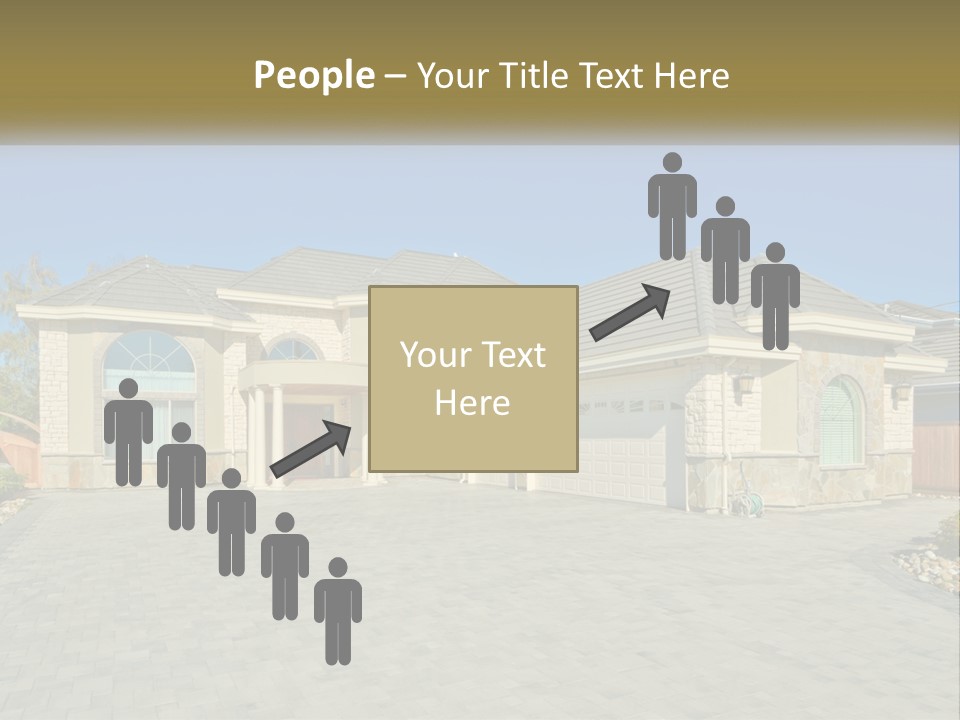 A Large House With A Driveway And Garage PowerPoint Template