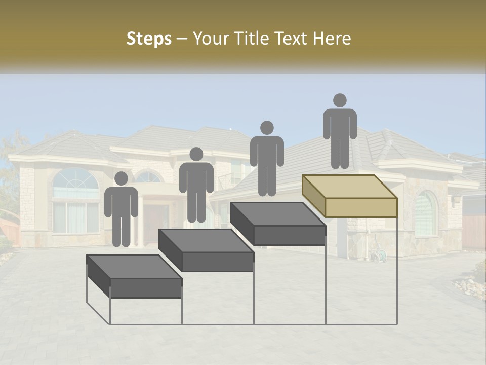 A Large House With A Driveway And Garage PowerPoint Template