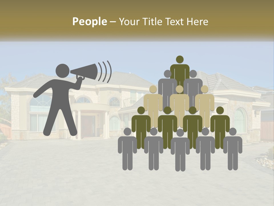 A Large House With A Driveway And Garage PowerPoint Template