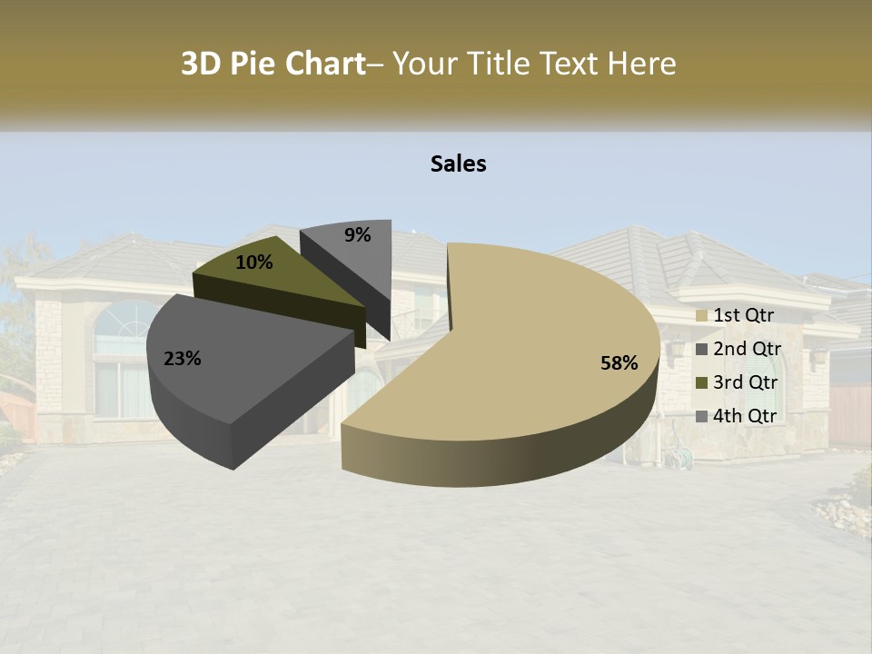 A Large House With A Driveway And Garage PowerPoint Template
