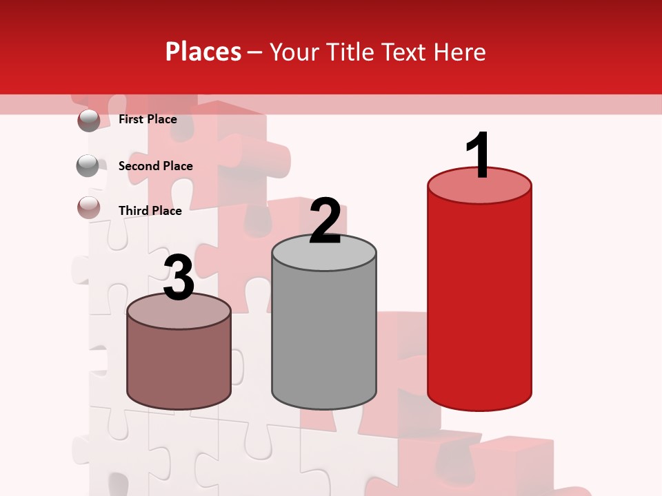 A Red And White Puzzle Piece On A White Background PowerPoint Template