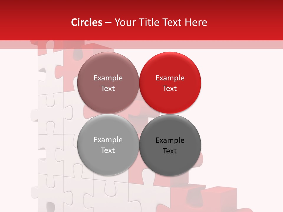 A Red And White Puzzle Piece On A White Background PowerPoint Template