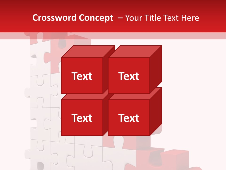 A Red And White Puzzle Piece On A White Background PowerPoint Template