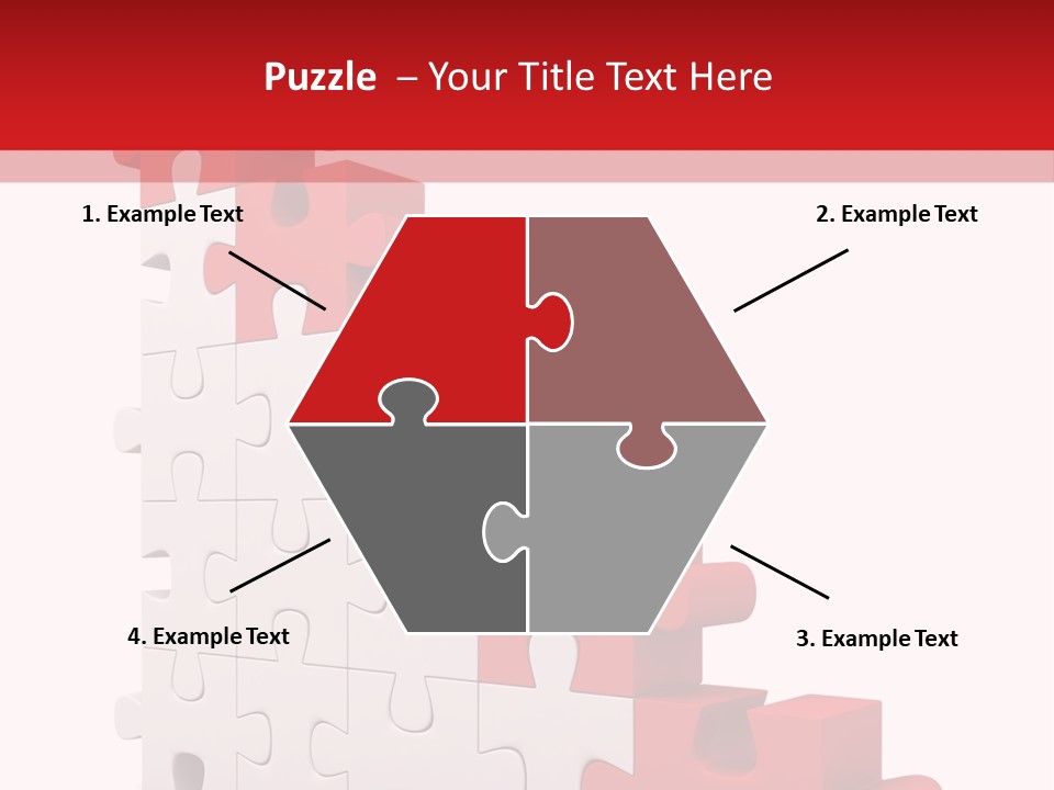 A Red And White Puzzle Piece On A White Background PowerPoint Template