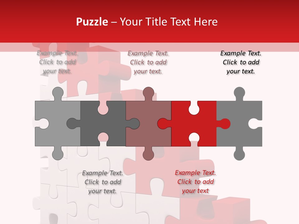 A Red And White Puzzle Piece On A White Background PowerPoint Template
