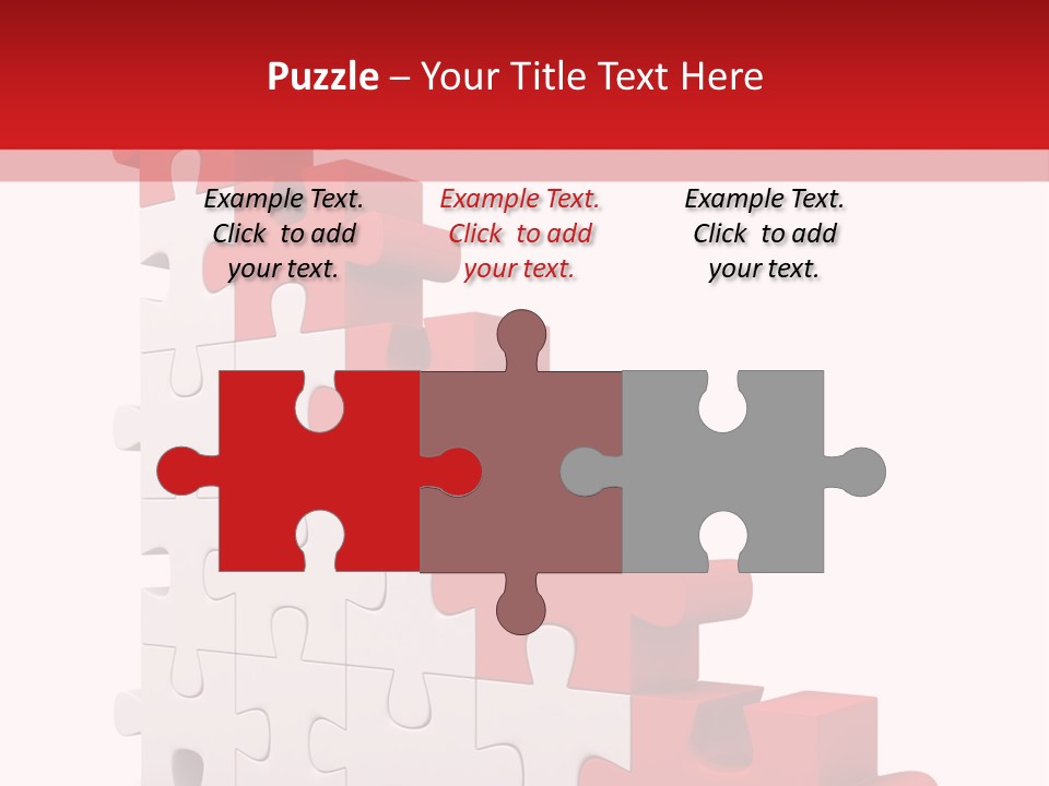 A Red And White Puzzle Piece On A White Background PowerPoint Template
