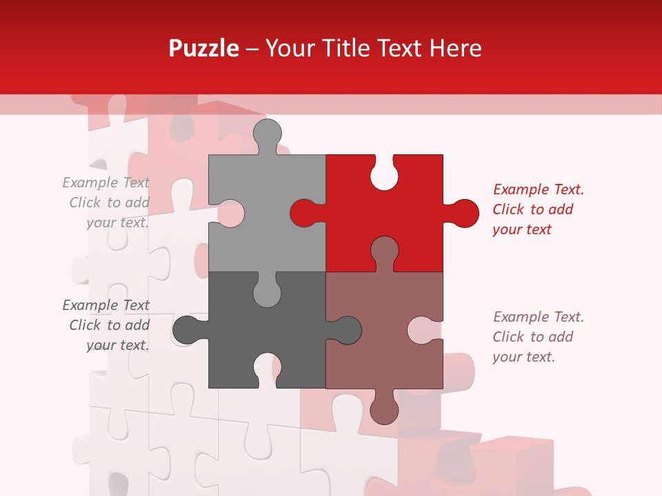 A Red And White Puzzle Piece On A White Background PowerPoint Template