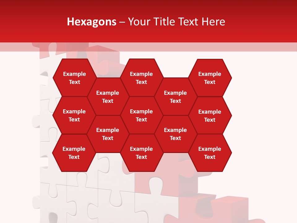A Red And White Puzzle Piece On A White Background PowerPoint Template