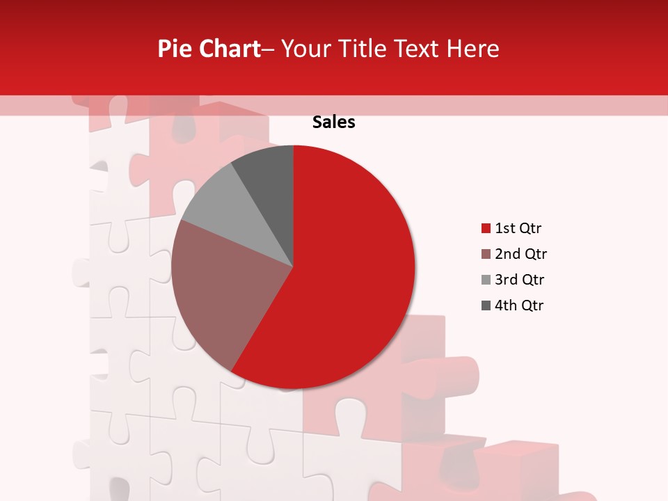 A Red And White Puzzle Piece On A White Background PowerPoint Template