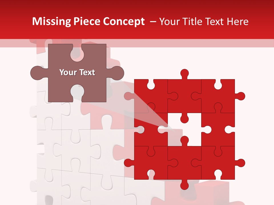 A Red And White Puzzle Piece On A White Background PowerPoint Template