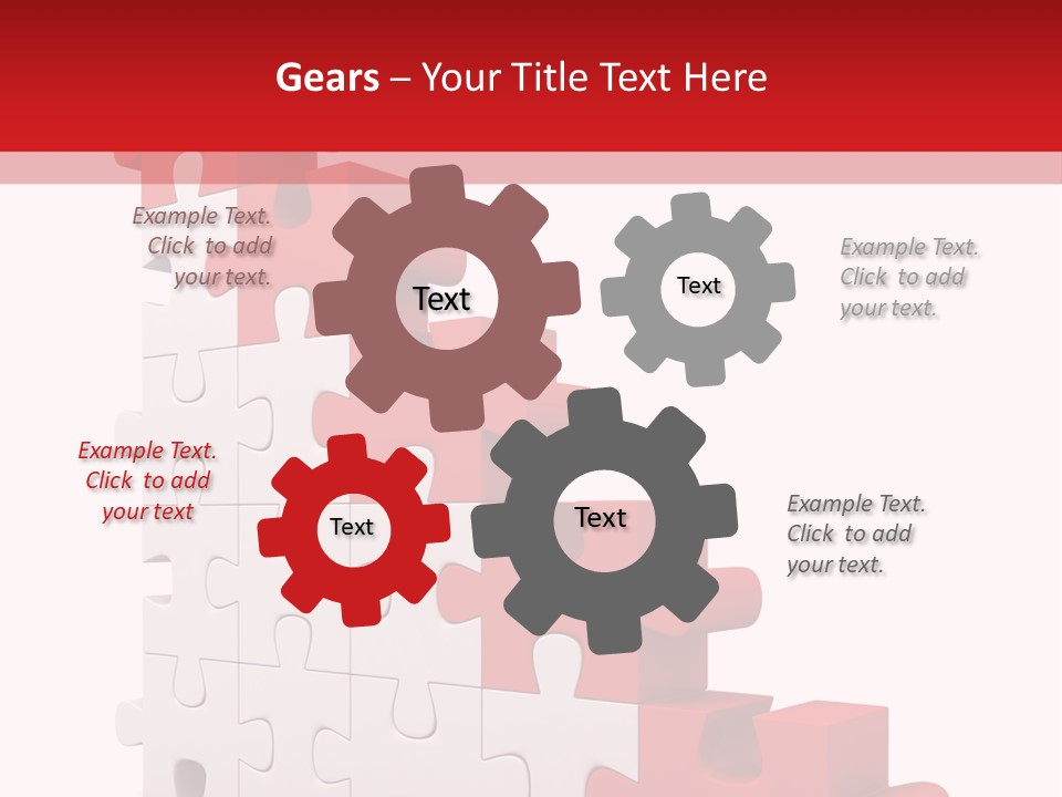 A Red And White Puzzle Piece On A White Background PowerPoint Template