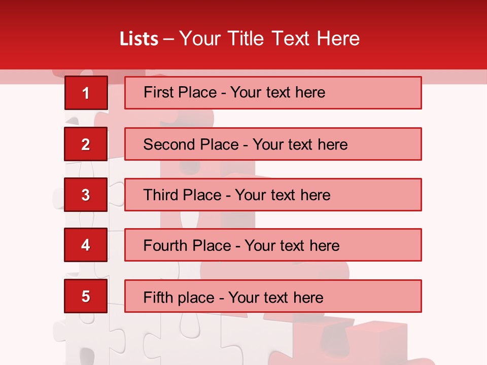 A Red And White Puzzle Piece On A White Background PowerPoint Template