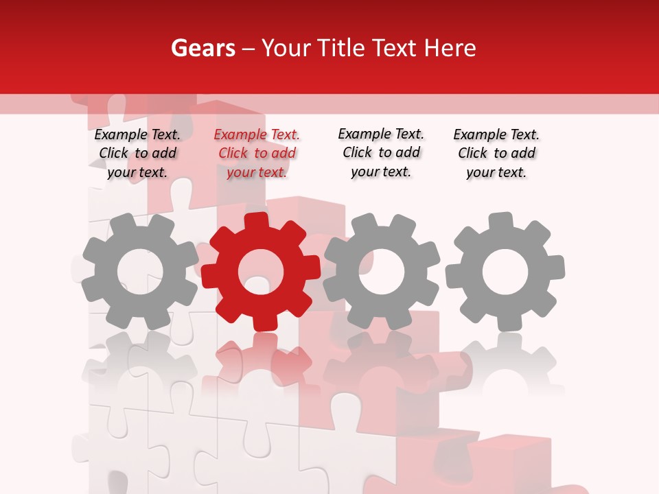 A Red And White Puzzle Piece On A White Background PowerPoint Template