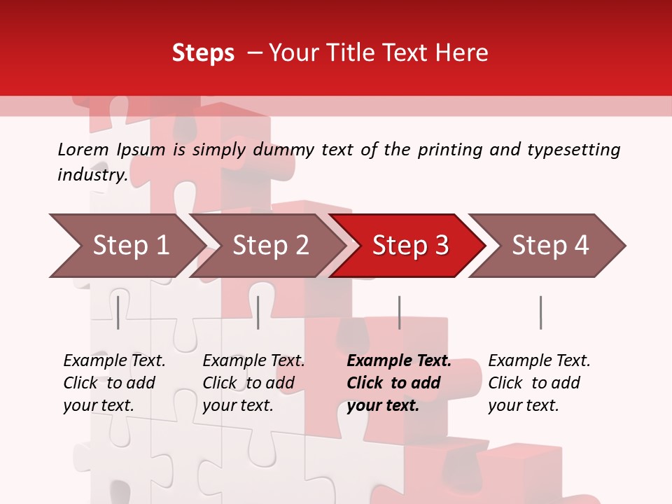 A Red And White Puzzle Piece On A White Background PowerPoint Template