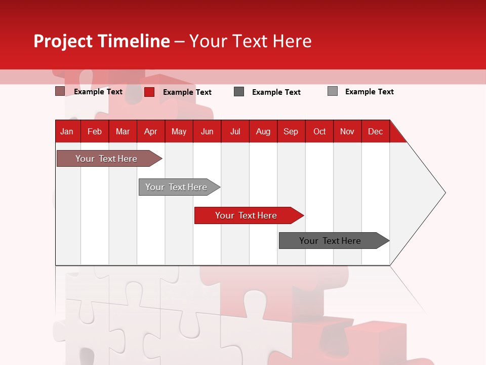 A Red And White Puzzle Piece On A White Background PowerPoint Template