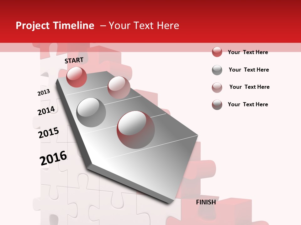 A Red And White Puzzle Piece On A White Background PowerPoint Template