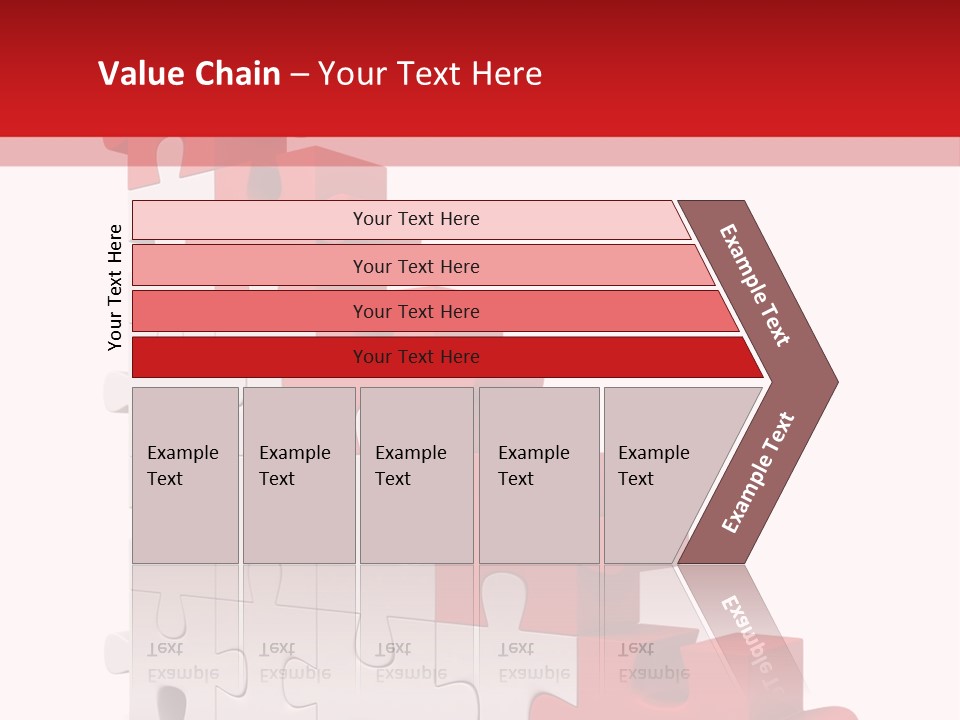 A Red And White Puzzle Piece On A White Background PowerPoint Template