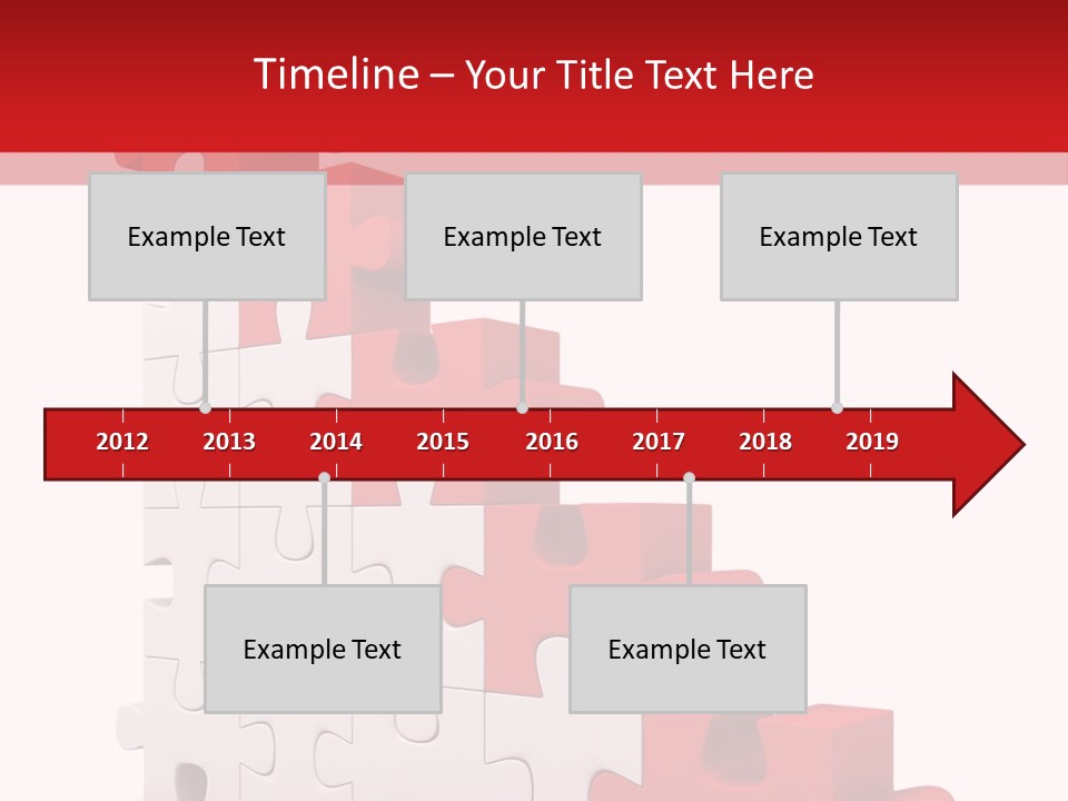 A Red And White Puzzle Piece On A White Background PowerPoint Template
