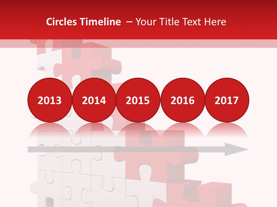 A Red And White Puzzle Piece On A White Background PowerPoint Template