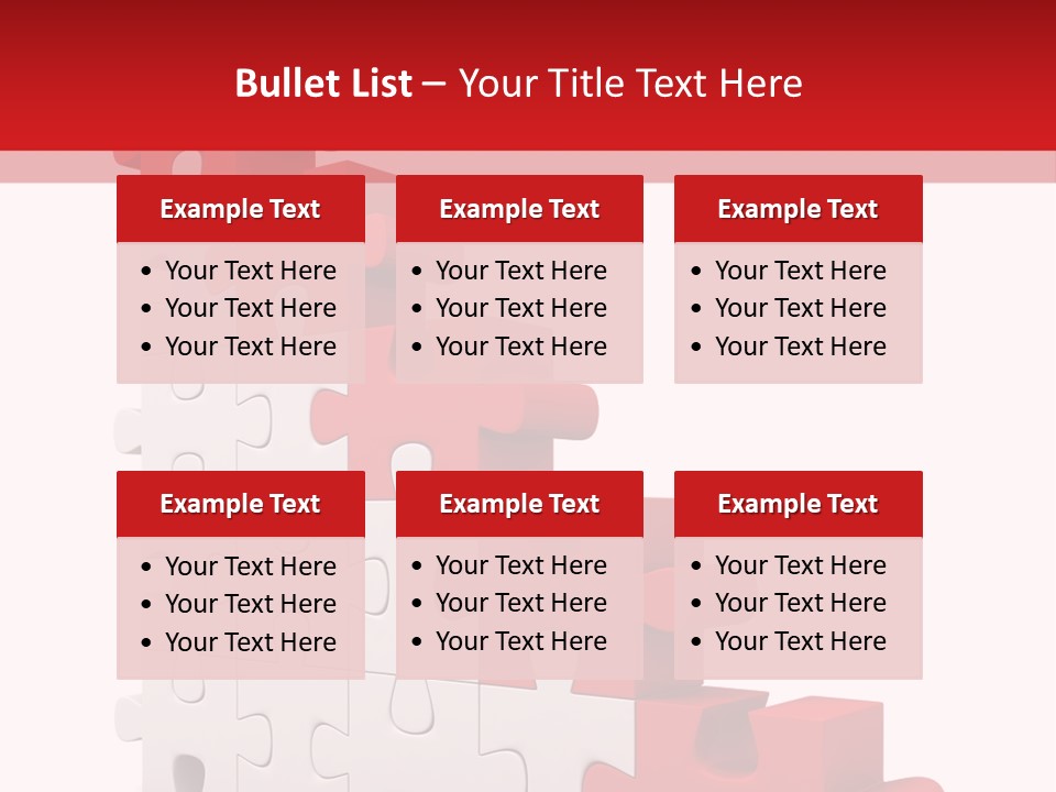 A Red And White Puzzle Piece On A White Background PowerPoint Template