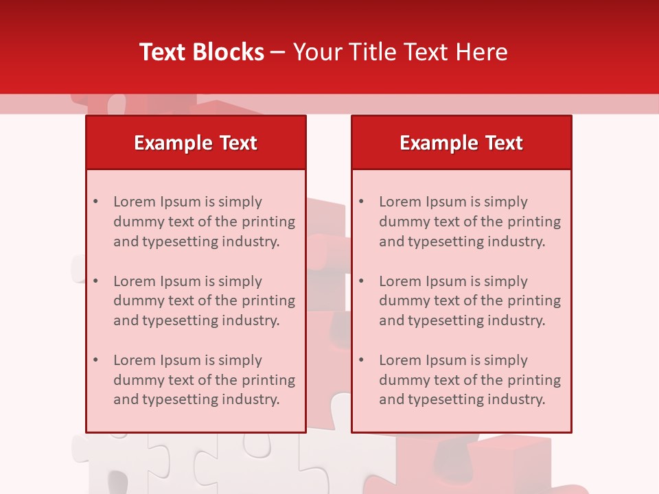 A Red And White Puzzle Piece On A White Background PowerPoint Template